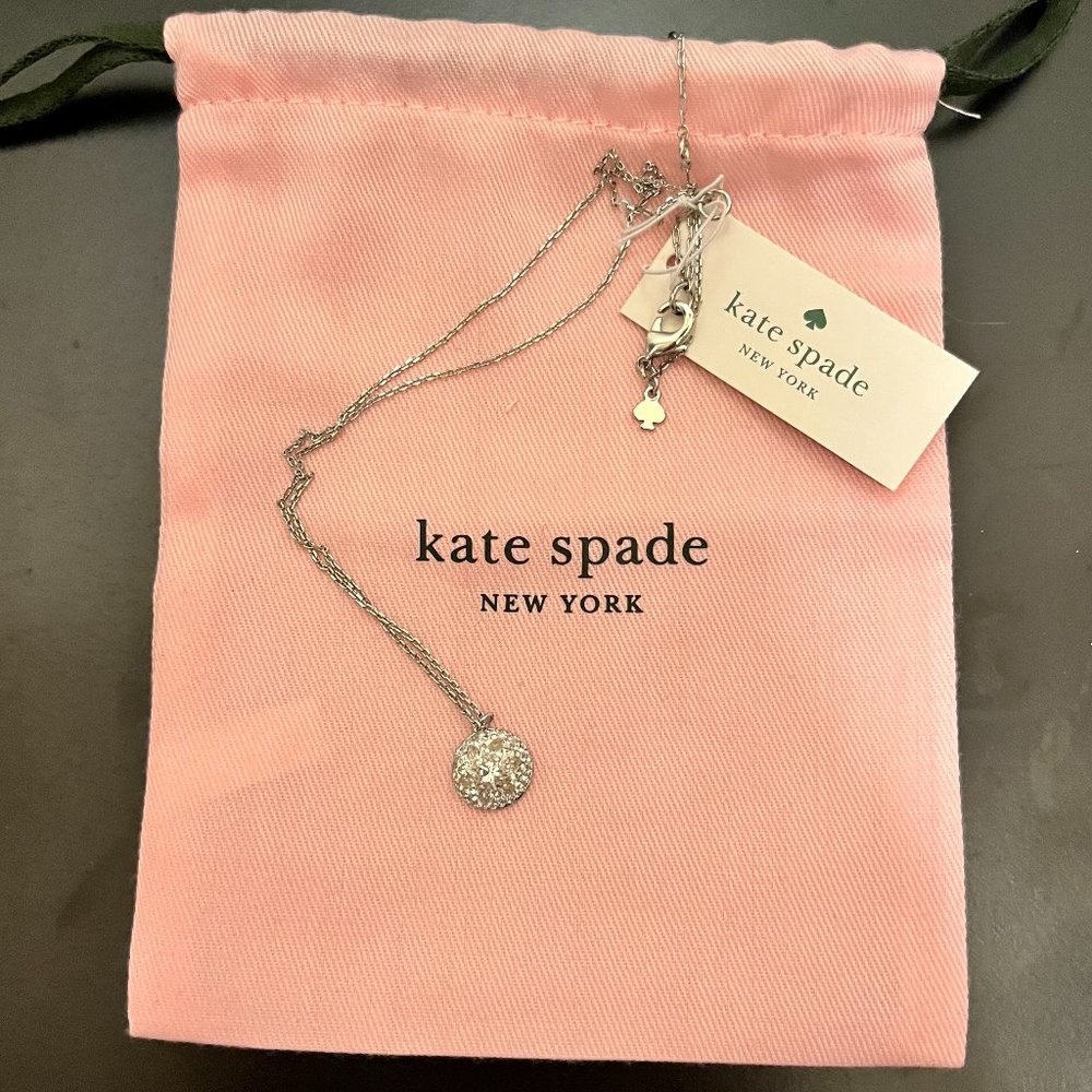 Kate Spade Brilliant Statement Mini Pendant- silver/clear, NWT!